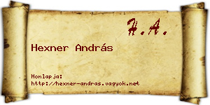 Hexner András névjegykártya